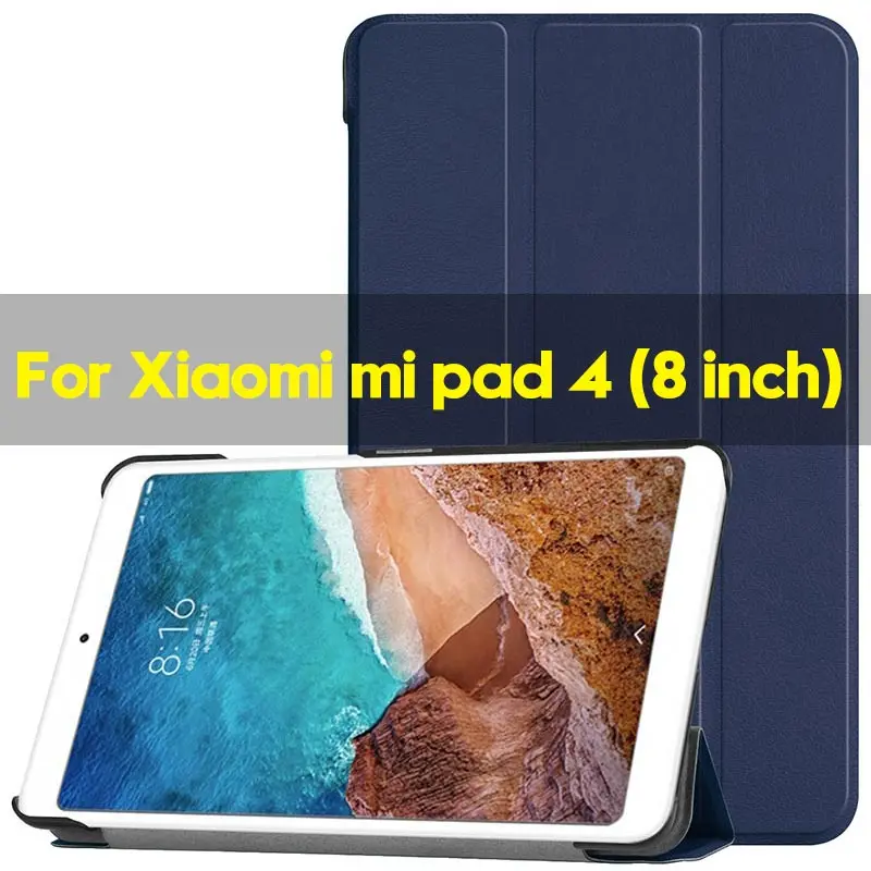 Ультратонкий чехол для Xiaomi mi pad 4 mi pad 4 8 Smart из искусственной кожи с магнитной застежкой для Xiaomi mi pad 4 Plus mi pad 4 Plus 10,1 - Цвет: mi pad 4 (Navy)