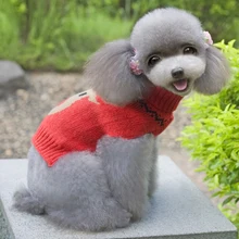Одежда для собак, Зимний вязаный свитер, теплая одежда с головой оленя, пальто с высоким воротником для щенков