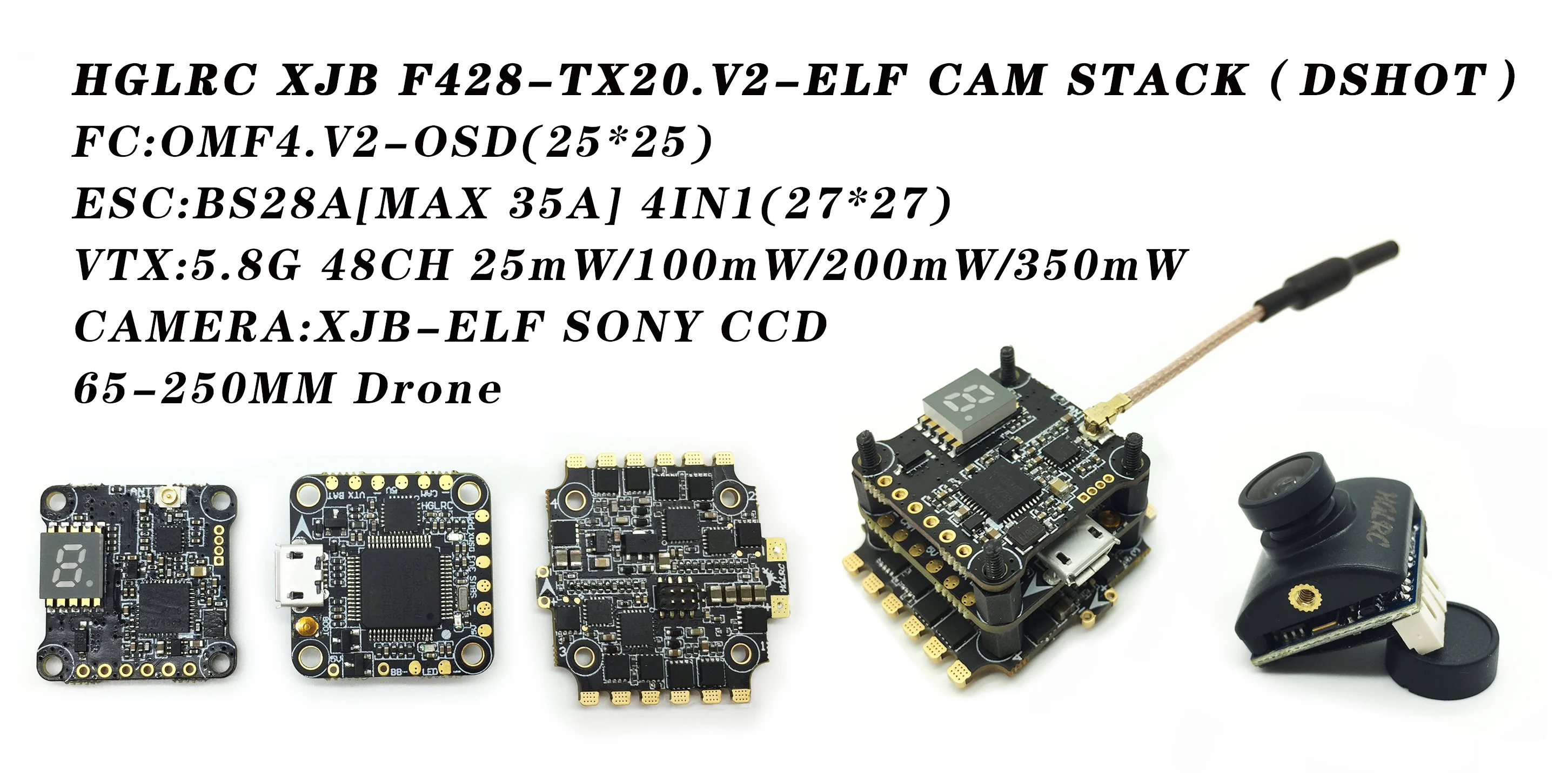 F-Cloud HGLRC XJB F428-TX20.V2-эльф DSHOT Летающая башня VTX гоночный Дрон BS28A