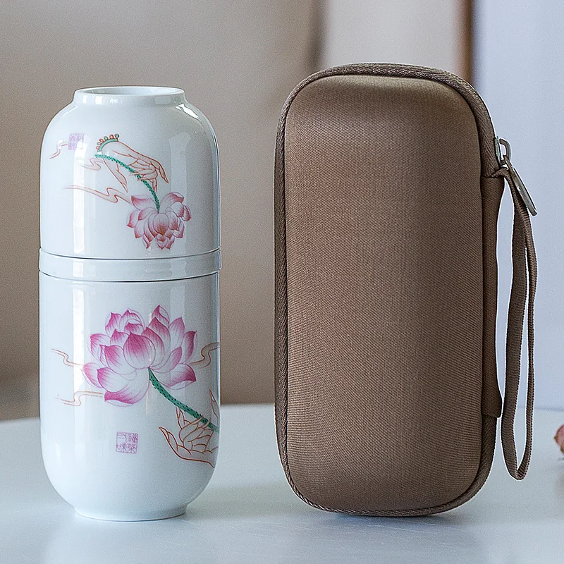  Portable one pot two cups simple teapot teacup ceramic travel small pot tea kung fu tea set