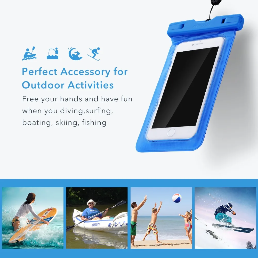 3pcs Mpow IPX8 Waterproof Bags Swimming Case Universal Smartphone Pouch 18