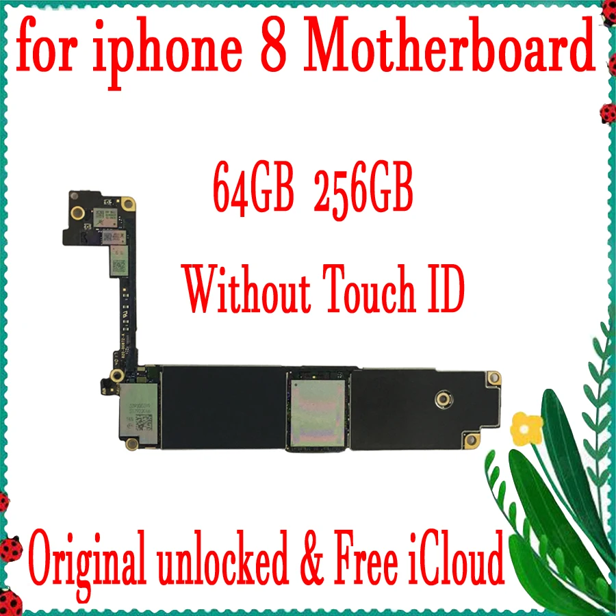 

New Arrival Original Motherboard For iPhone 8 4.7inch 64GB 256GB Factory Unlock Mainboard IOS Update Support No Touch ID