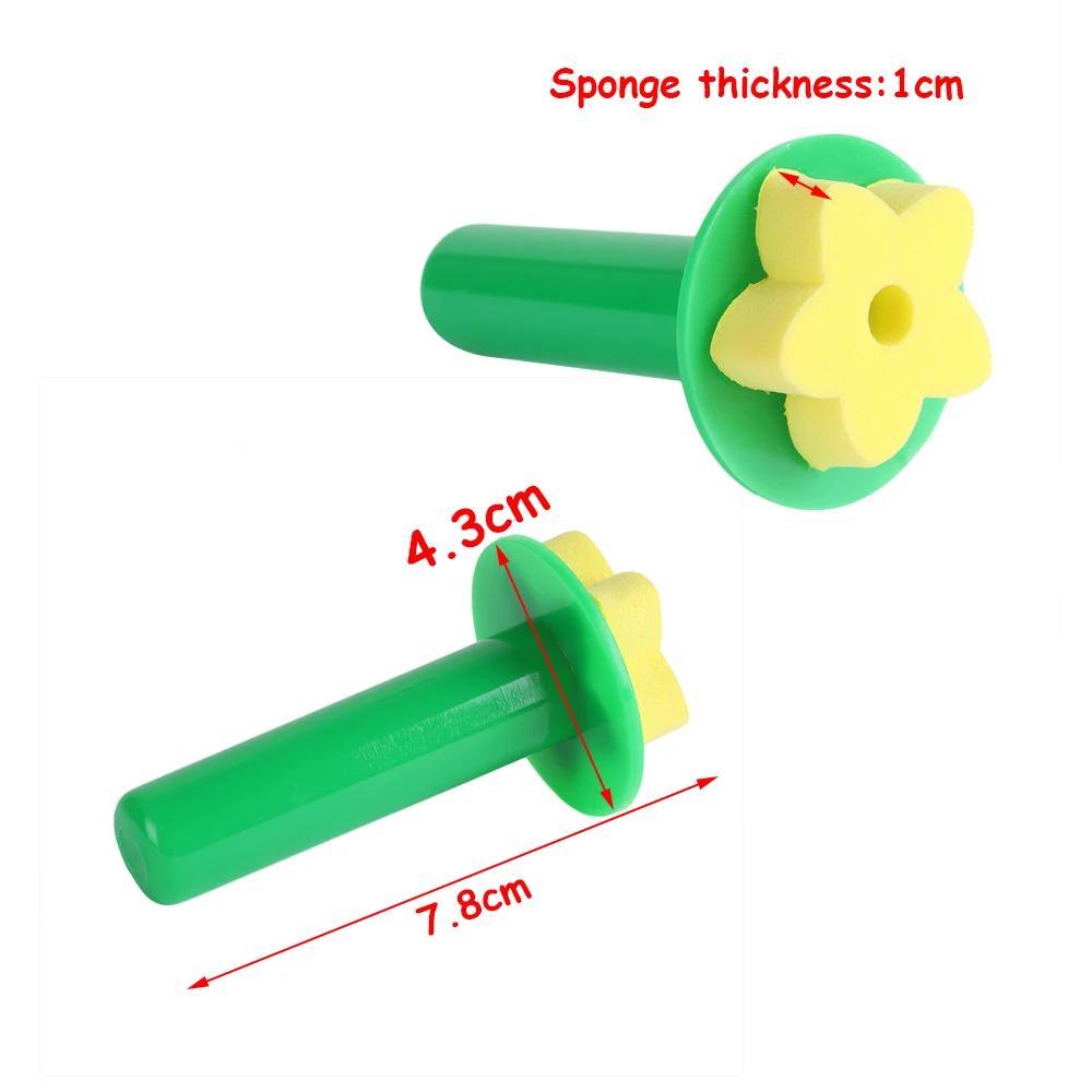 1 Набор(6 шт.) Креативные губки для рисования, кисти для детей, кисти для рисования, цветочный штамп, Детские DIY игрушки для рисования, товары для рукоделия