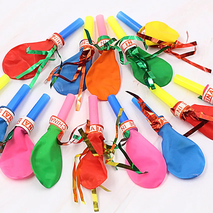 30 шт. смешанный цвет воздушный шар-свисток детские игрушки для детей день рождения украшения вечерние шумодавцы забавные подарки кляп игрушка