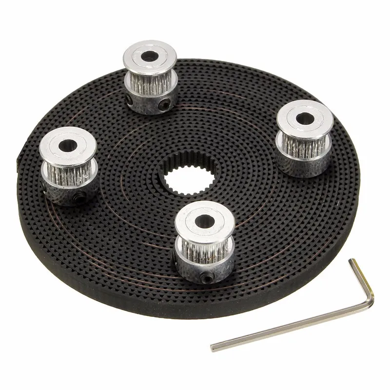 

4PCS GT2 Timing Pulley 20 Teeth + 5M GT2 Belt Width 6mm + 8 x Screws + 1 x Wrench for RepRap 3D Drucker Prusa CNC