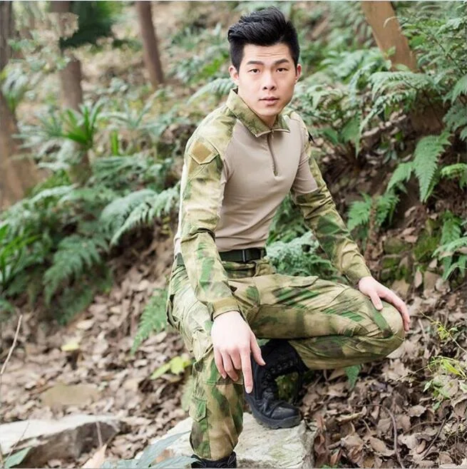 Для мужчин питона линии airsoft армии Военная Униформа форма Тактические Navy Seal Боевая лягушка костюм(куртка+ Брюки для девочек) с наколенниками Multicam - Цвет: Green Ruins