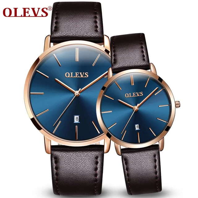 OLEVS 2018 Fasion Style Quartz Husband and wife watch Leather Couple watch Brand OLEVS 2018 Fasion Style Quartz Husband and wife watch Leather Couple watch Brand