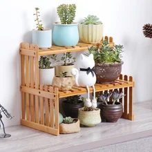 2019 New Plant Shelves Flower Garden Rack Stand Plant Display Stand Bamboo Display Stand Bamboo Shelf Storage Rack Holder