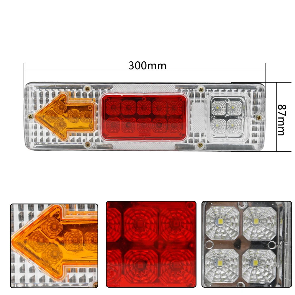 12 В водостойкий 19 светодиодный автомобиль для грузовика и прицепа тормоза остановить поворот хвоста свет лампы огни лодка задние фары на прицеп автомобильные аксессуары