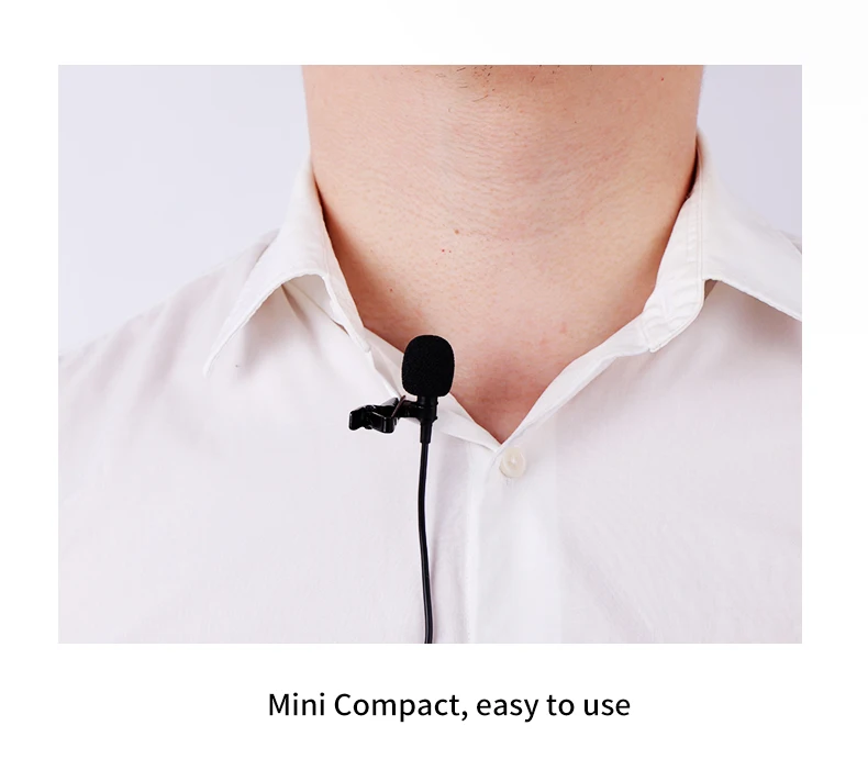 Lavalier Audio Video Microphone Clip-On Condenser Mic Recorder For 3.5mm Lightning phone iPhone Xiaomi Camera VS BOYA LM10