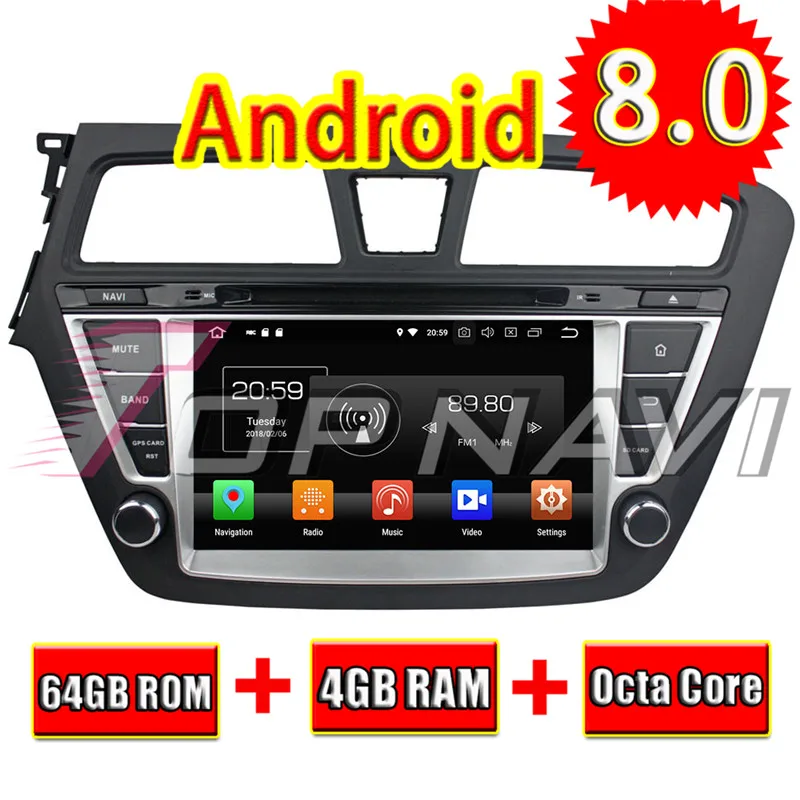 android smartphone For Hyundai I20 LHD 2014-2015