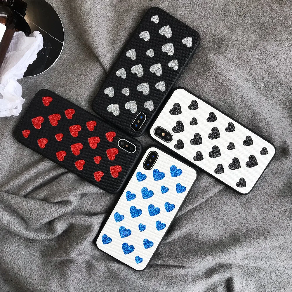 Phone Case Fashion Frosted Lovers Glitter Cover for iPhone X 6 6s 7 8 plus Anti-knock case |