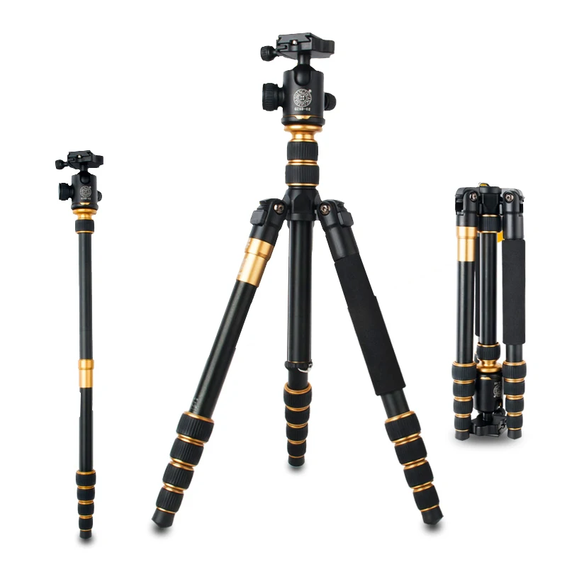

hot sale Pro Q668 portable Professional tripod SLR camera Photography monopod Variable Alpenstock 3 in1 wholese free shipping