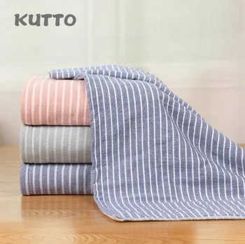 

Kutto Stripe gauze cotton bath towel A big towel 70*140cm Strong water absorption