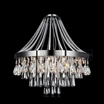 

Luxury European Chain crystal Hanging living room Pendant lamp morden Restaurant Ball Room Beads hanging Pendant lamp