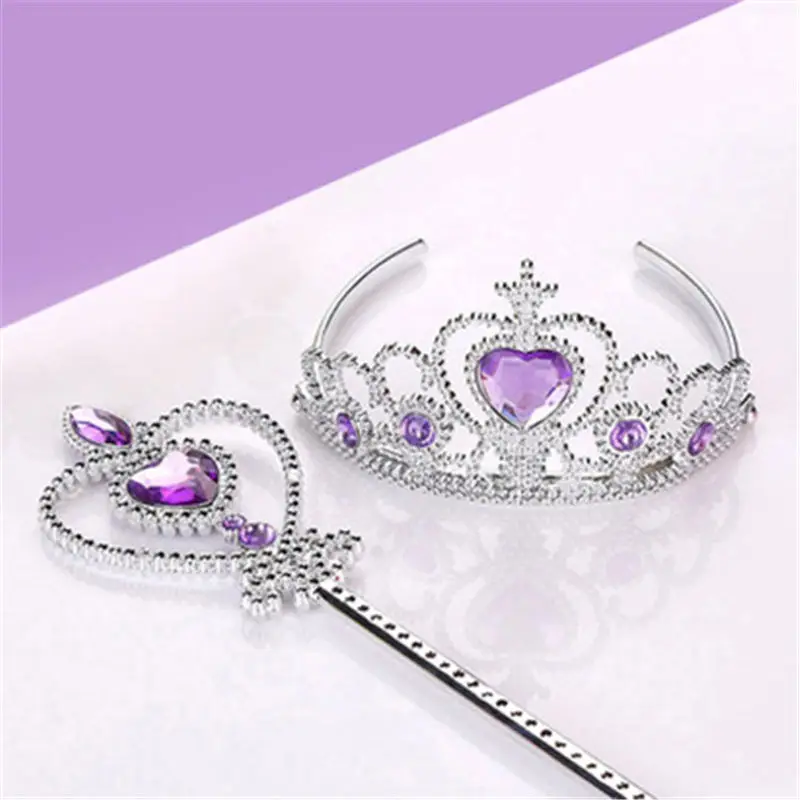 2pcs/lot Disney Frozen Children's Crown Accessories Magic Wand Girl Headband Jewelry Toys 2pcs/lot Disney Frozen Children's Crown Accessories Magic Wand Girl Headband Jewelry Toys