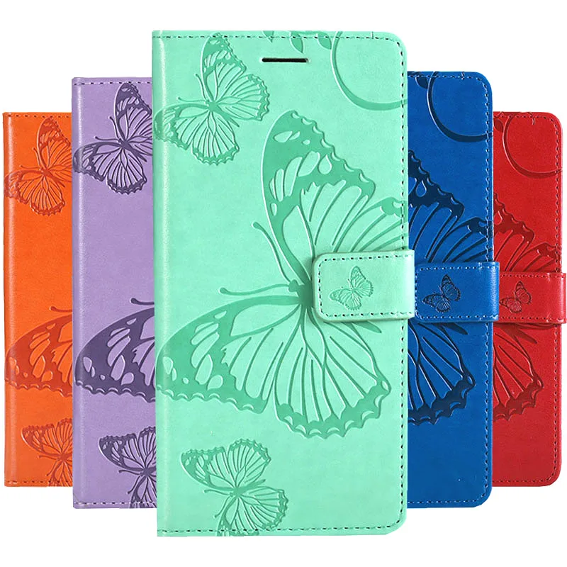 

Butterfly Leather Flip Case For Honor 7A 7C Pro 8C 8X 6A 6X 7X 10 P Smart For Huawei P20 P10 P8 P9 9 Lite Mini Mate 10 20 Lite