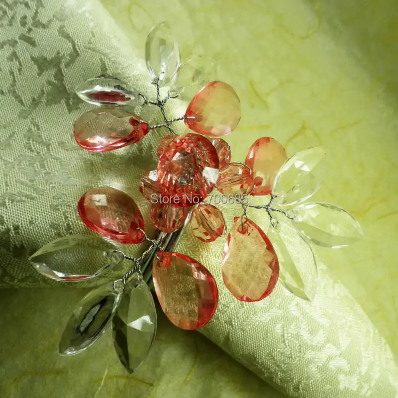 pink acrylic flower napkin ring ,wedding and shoot napkin holderin