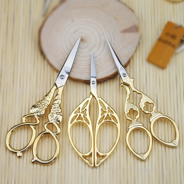 

Fashion Gilded Sewing Scissors High Steel Vintage Tailor Scissors For DIY Handmade Creative Scissors .Y019