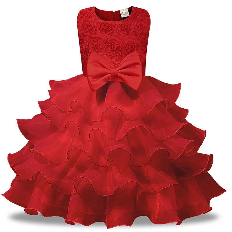 

Blue/red/pink Baby Baptism Princess Dress Girl Wedding Dress for Girls Clothes Summer 2018 Children's Birthday Party Girl Dress