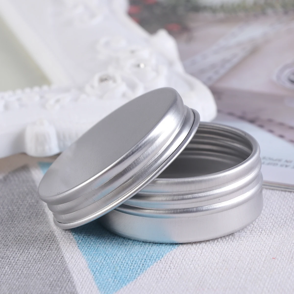 1 PC Aluminium Specimen Box With Thread Travel Cosmetic Container Empty Cream Jar Pot With Lid For Makeup Pomade 15/50/100ml