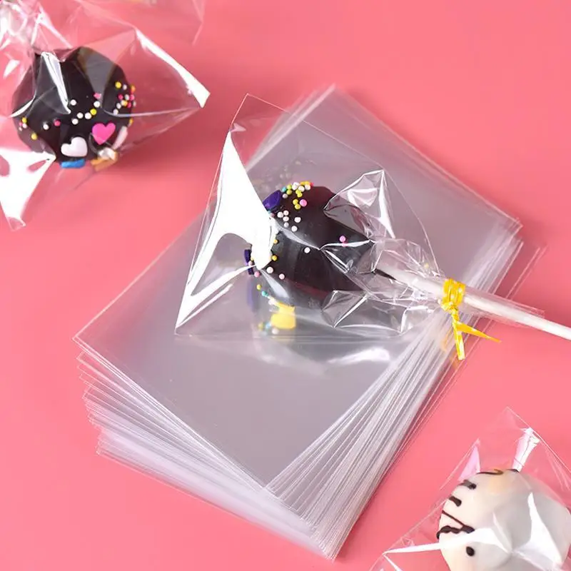 100 шт./пакет прозрачные пластиковые пакеты OPP для Candy Lollipop Cookie упаковочный целофан