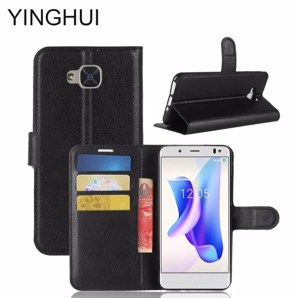 

YINGHUI For BQ U2 Lite Phone Case Luxury Flip PU Leather Back Cover For BQ U2 / BQ U2 Lite Case Stand Wallet Style Holster Bag