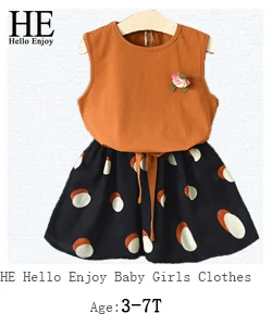 HE Hello Enjoy/Одежда для маленьких девочек; летняя детская одежда; коллекция года; комплект из топа с вышивкой на тонких лямках и шорт