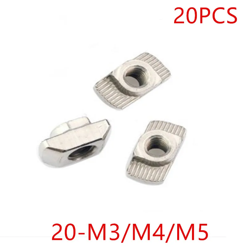 20pcs Free shipping 2020 M3 M4 M5 hammer t nut for Aluminum Profile SLOT 6 | Обустройство дома