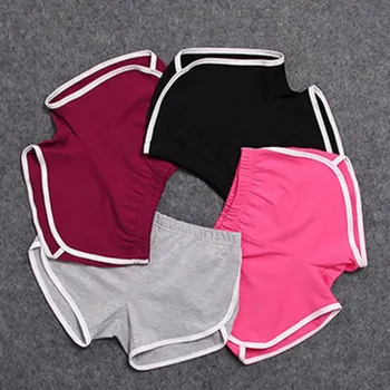 Women Short Pants Casual Ladies All-match Loose Solid Soft Cotton Leisure Female Workout Waistband Skinny Stretch Shorts 2