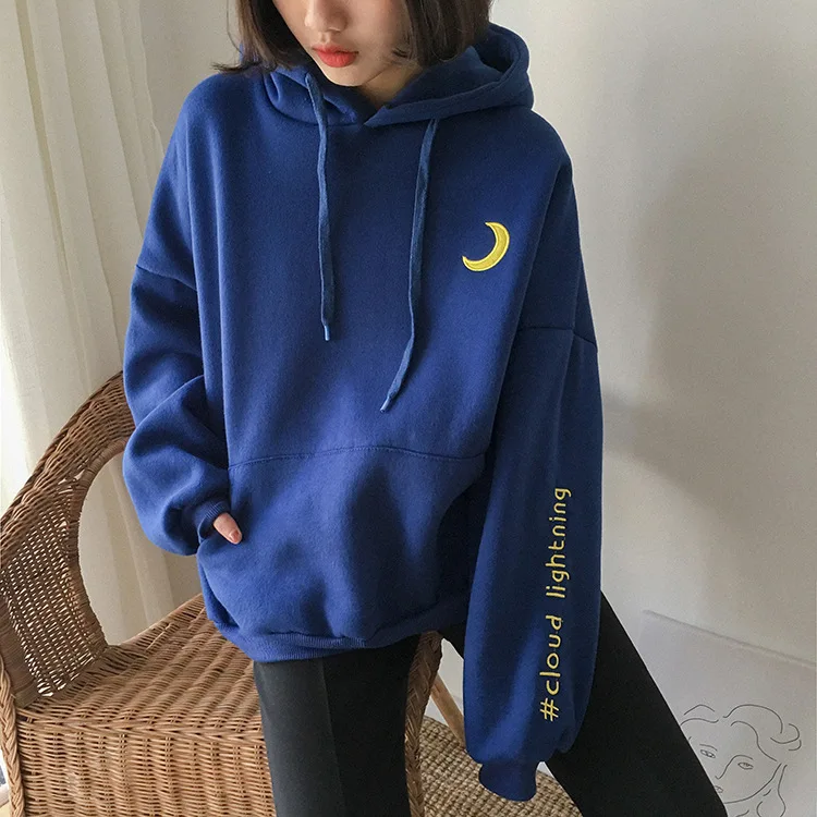 

Concise The Sun Moon Weather Embroidery Easy Joker Leisure Time Even Midnight Woman Tide