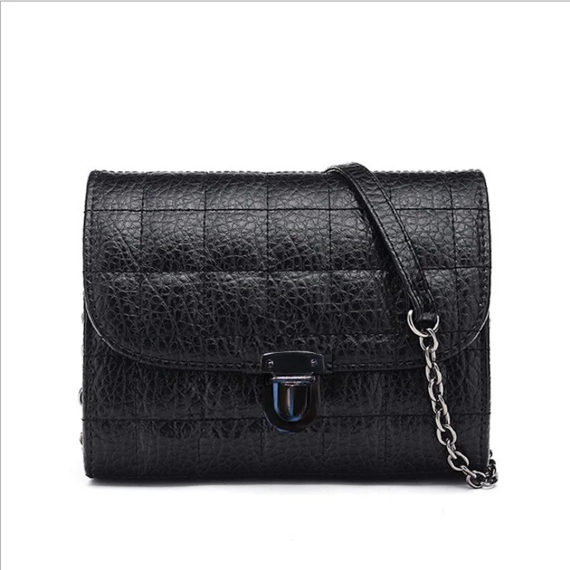 Dell'unità Piccola Con Catena Donne Delle Mini Spalla pink Borsa A Modo 2019 Pelle Signore Black In Nuove Copertura Della Di Elaborazione Flap gray Borse Tracolla F4RO58wx