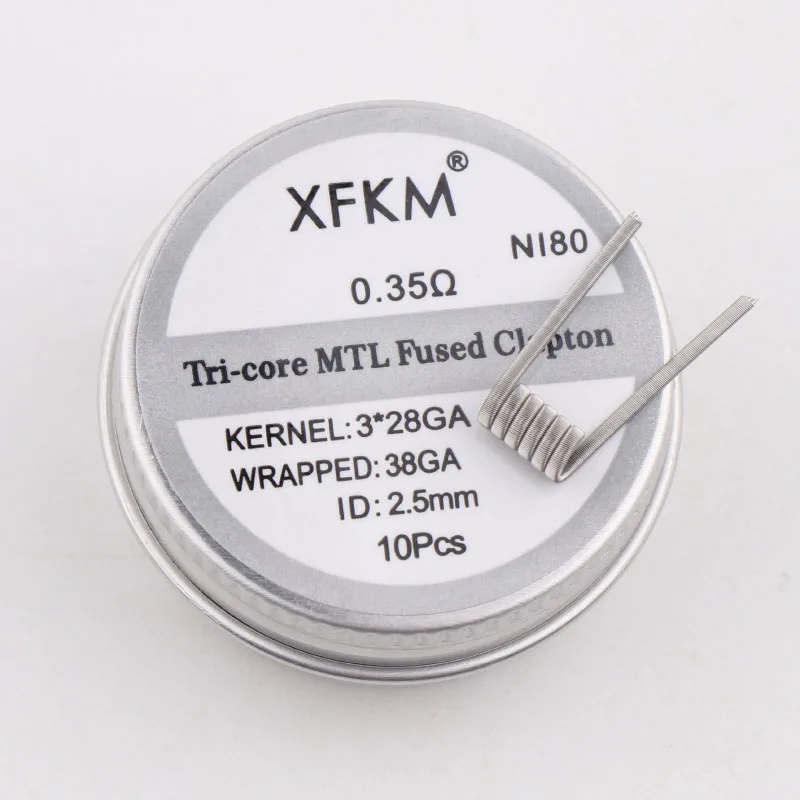 Новая нагревательная проволока XFKM 10 шт./кор. NI80/A1/SS316L MTL Clapton готовые катушки для RDA