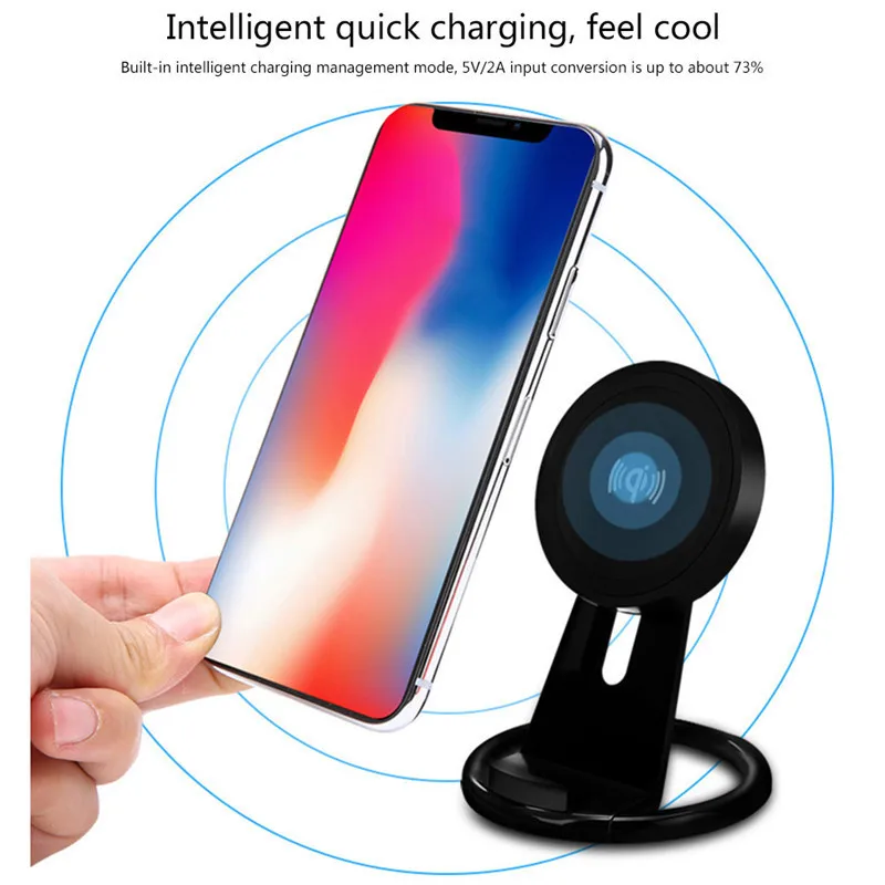 

Qi Wireless Desktop Charger For iPhone X 8 Plus XIAOMI 2S Samsung Galaxy S9 PHONE Fast Charger Wireless Charging Holder Stand