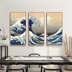 Картина произведение искусства катсушика Hokusai большая волна от Kanagawa вид горы Fuji арт, постер, принт большого размера без рамки