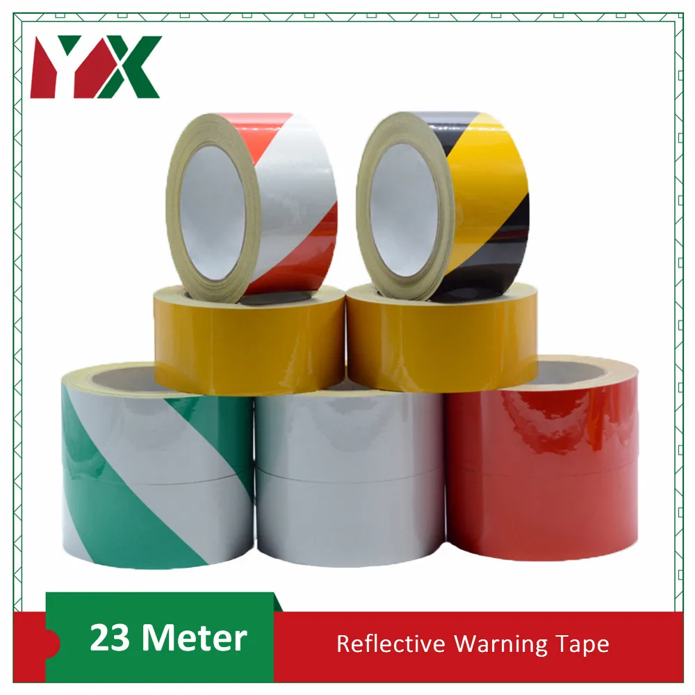 

23 Meters 40/45/50mm Reflective Tape Reflective Warning Tape Zebra Crossing Traffic Marking Cord Reflective Positioning Tape