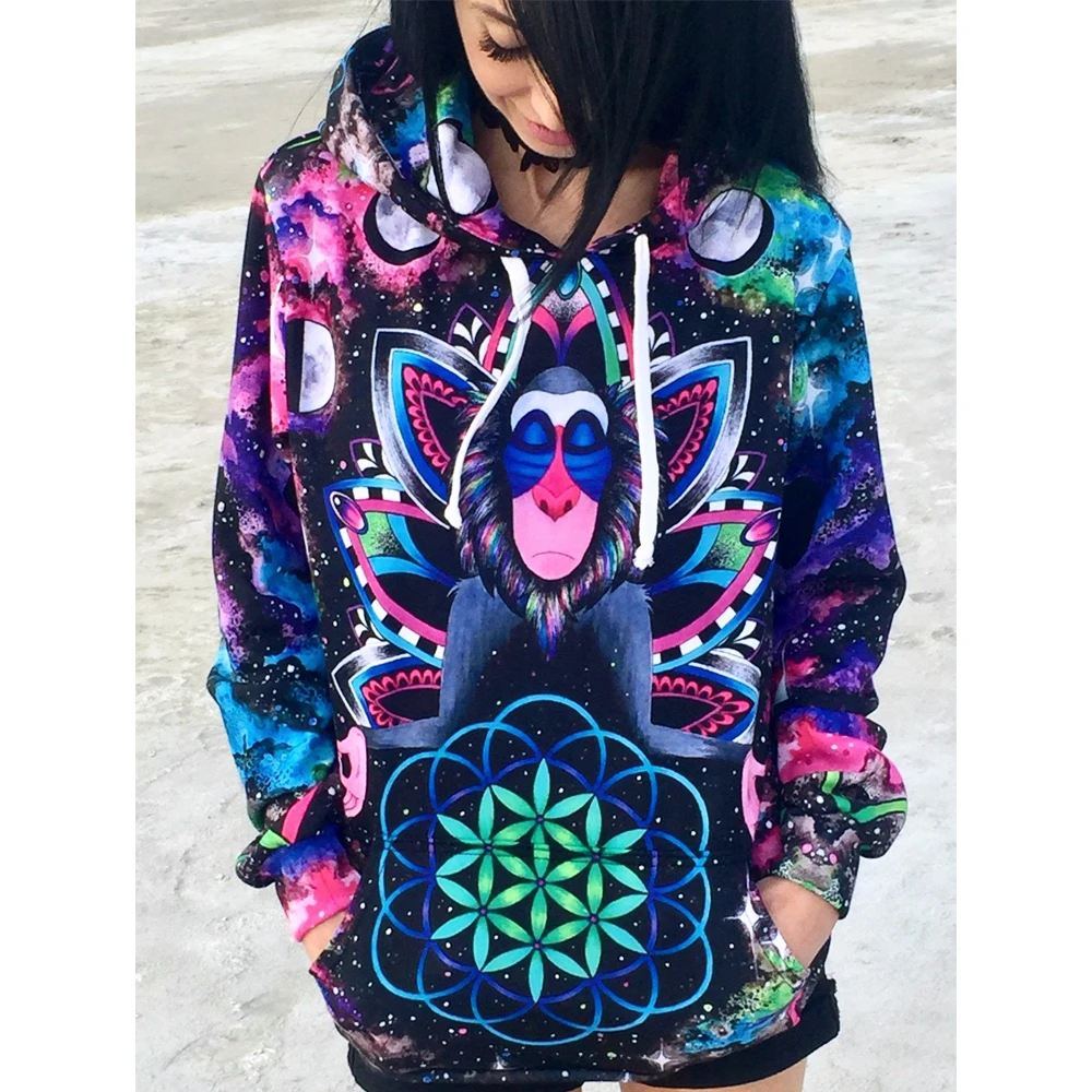 2021 New Arrivals Fashion 3D Print Kawaii Sweatshirt Femmes Sweatshirts Hoodies Women Youth Female Pockets Creative 2021 fashion ladies casual simple pullover hoodies autumn long sleeve pockets patchwork drawstring hooded sweatshirts for women