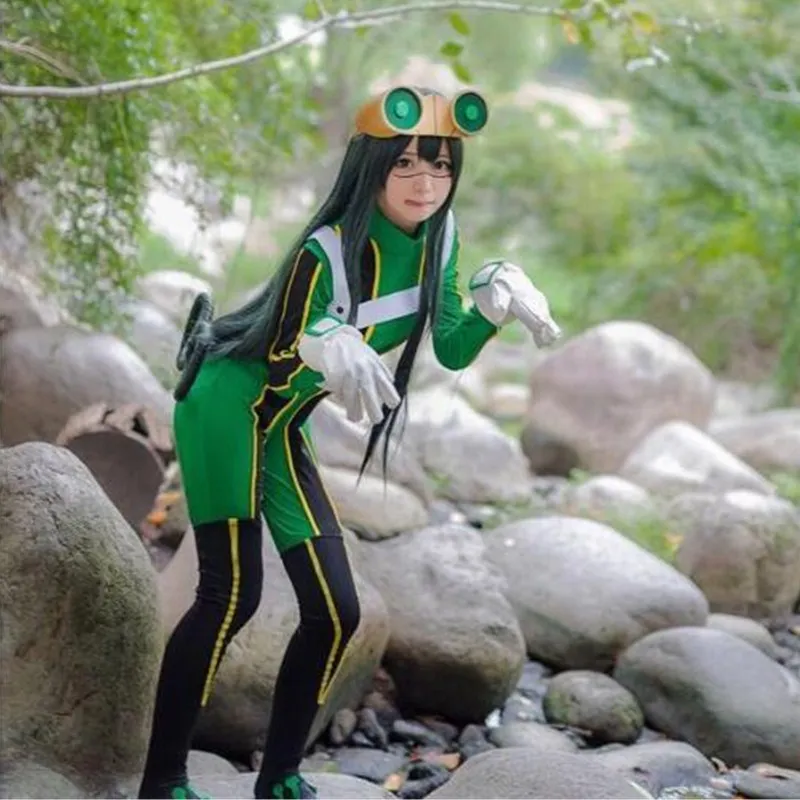 Парики из аниме My Boku no Hero Academia Asui Tsuyu косплей костюмы для мужчин и женщин