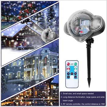 

Christmas Laser Snowflake Projector Outdoor LED Waterproof Disco Stage Lights Home Garden Xmas Wedding Light Indoor Decoration