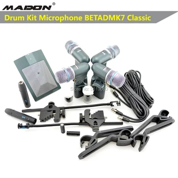

Free Shipping ,High Quality ,BETADMK7 Classic Wired Drum Microphone,set : 2pcsx BETA98DC ,1pc x BETA91A, 4pcs x 56A microfone