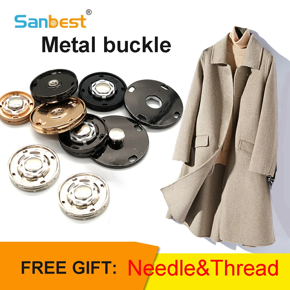 

Sanbest Fashion Metal Invisible Snap Button Fasteners Press Studs Sewing Button Leather Craft Bags Clothes Accessory DIY BT00045