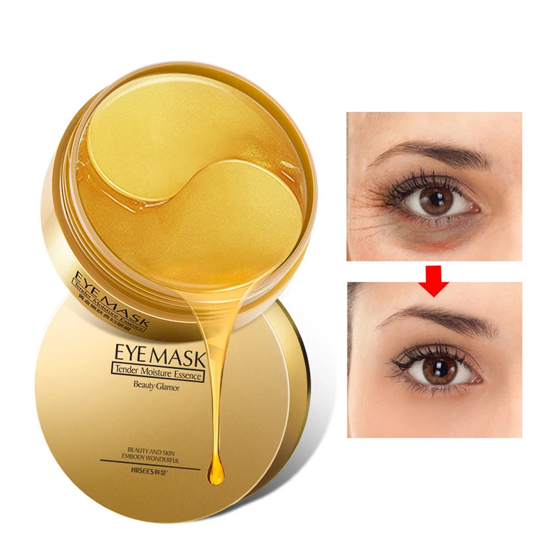 

60pcs Moisturizing Gold Eye Mask Crystal Collagen Eye Patches for Eyes Mask Remove Dark Circles Anti-Wrinkle Firming Eye Pads
