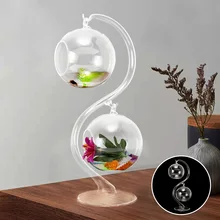 Подвесной Кристалл S кронштейн прозрачное стекло завод цветок вазы наборы гидропонная подставка контейнер держатель домашний декор