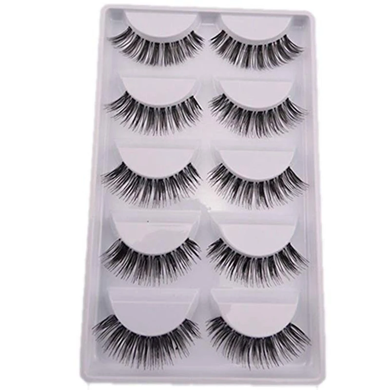

5Pairs/Set Natural Black Long Sparse Cross False Eyelashes Fake Eye Lashes Extensions Makeup Tools Thickening Fales Eyelashes