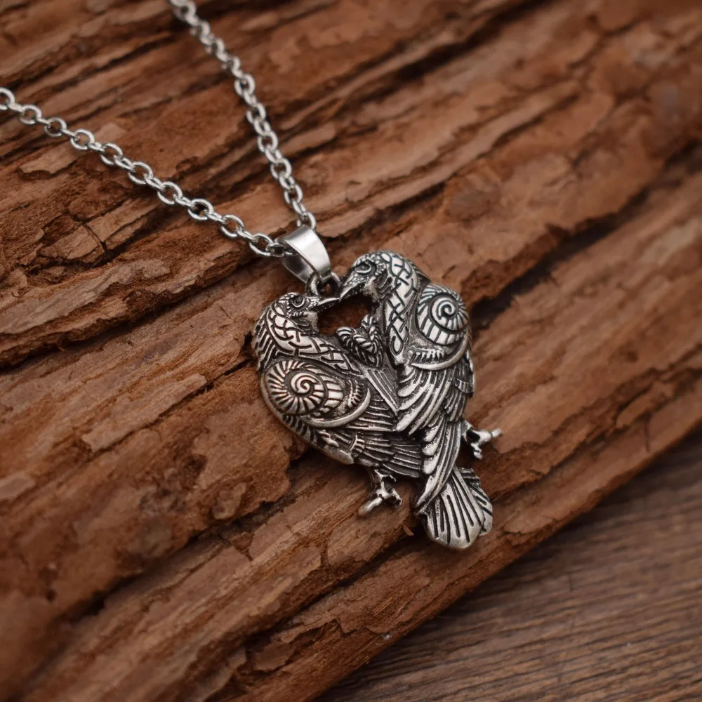 Колье Odin's Ворон Huginn And Muninn Odin Raven подвеска с символикой викингов ожерелья