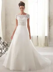 Vestido de noiva 2018 a line тюль и кружево свадебное платье из органзы с бусины, жемчужины robe de mariee платья для матери невесты