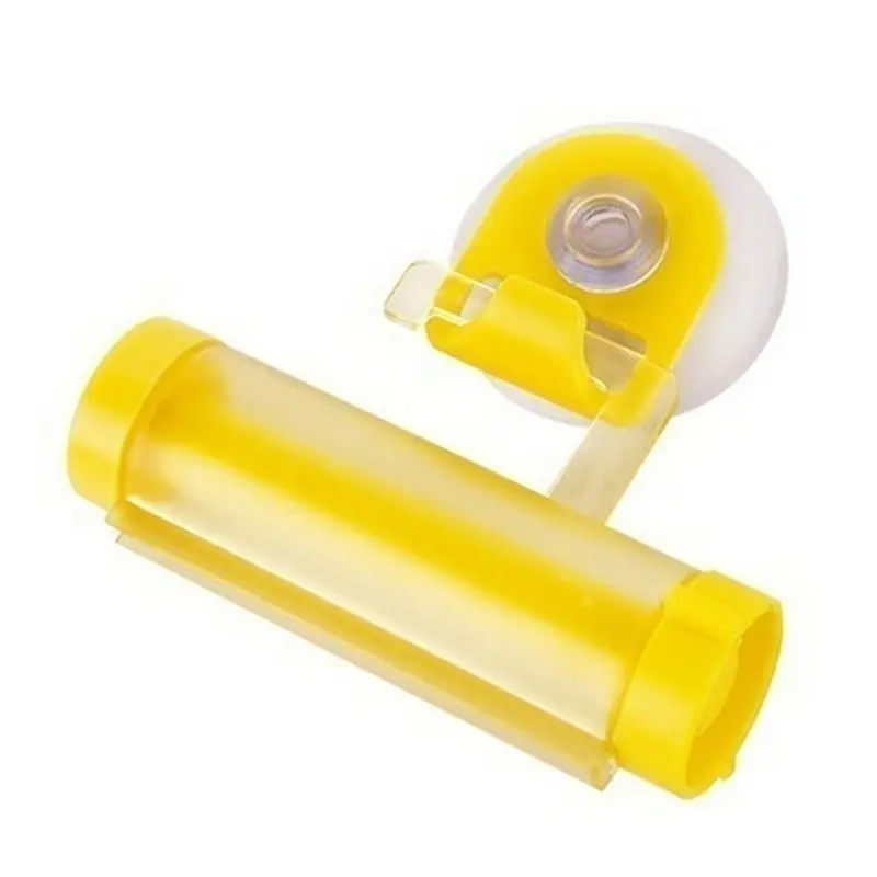 1 шт. креативный роликовый соковыжималка для зубной пасты, тюбик-диспенсер, насадка на присоске, подвесной держатель, распределитель зубной пасты, 5 цветов - Цвет: yellow