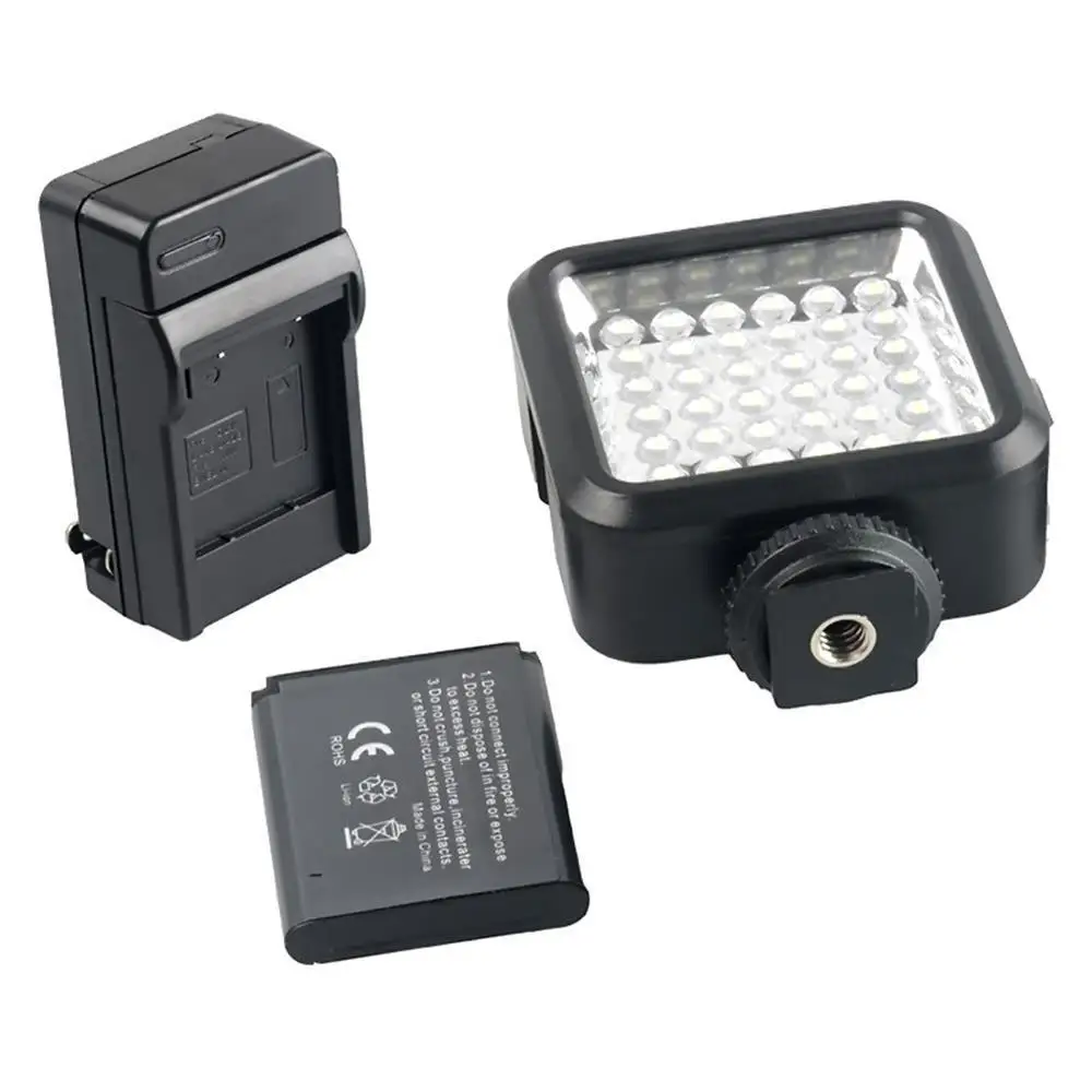 

Adjustable 36 LED Light Video Lamp + Li-40B battery + Charger for GoPro Hero 7 6 5 4 3 3+ for canon nikon camera Camcorder