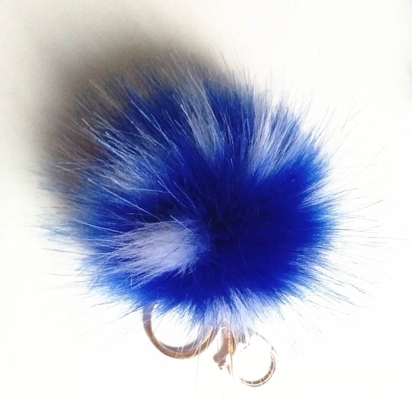 

12pcs 10cm Round Piont Series Colorful Fake Raccoon Fur Pompon Key Chain Bag Pendant Colorful Long Hair Fulffy Pom Jewelry Gifts