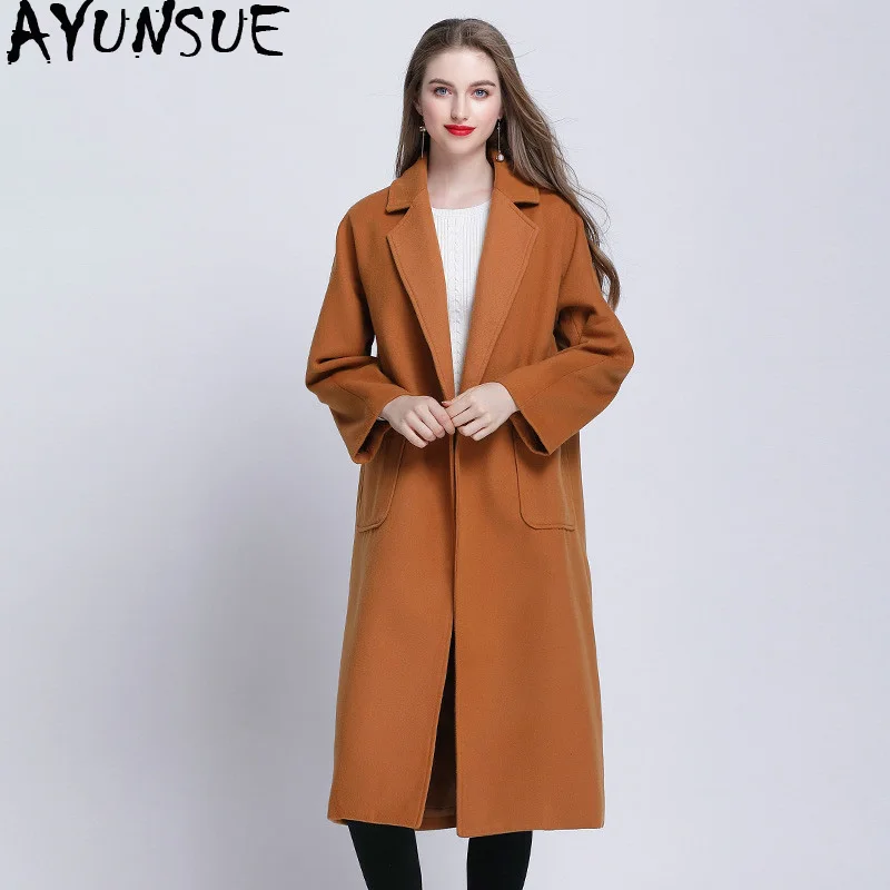 

AYUNSUE Wool Long Coat Women Plus Size Woolen Jacket Feminine Coat Women's Clothing Winter Coats Chaquetas Invierno Mujer KJ335